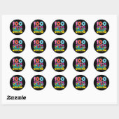 Sticker Rond 100 Jours D'École Parsemés De Cupcake Fun Mignonne (Feuille)
