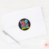 Sticker Rond 100 Jours D'École Parsemés De Cupcake Fun Mignonne (Enveloppe)