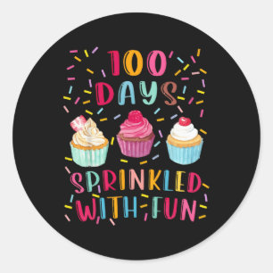 Sticker Rond 100 Jours D'École Parsemés De Fun3