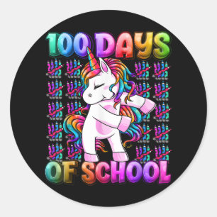 Sticker Rond 100 Jours D'École Unicorne 100 Jours Smarter 100e