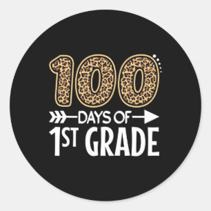 Sticker Rond 100 Jours D'Enseignant De Première Année 100E Jour