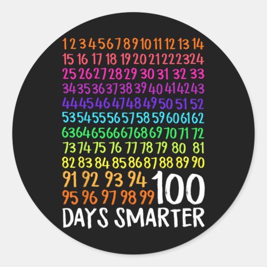 Sticker Rond 100 Jours D'Enseignant Enfants 100e Jour Math Num (Devant)