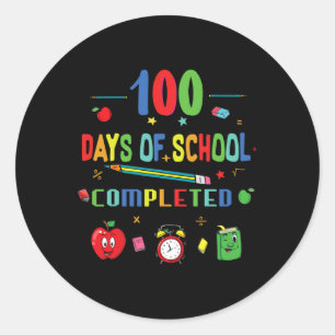 Sticker Rond 100 Jours D'Enseignant Et D'Étudiant 1
