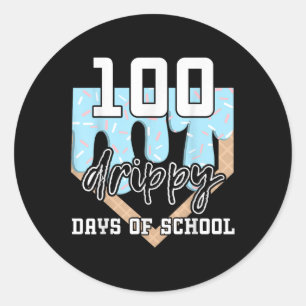 Sticker Rond 100 Jours D'Entraînement De L'École De Baseball Cr