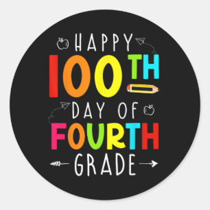 Sticker Rond 100 jours du 4ème niveau 100ème jour d'école T