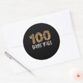 Sticker Rond 100 jours Enseignant de l'école Y'all Leopard (Enveloppe)