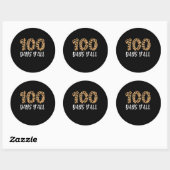 Sticker Rond 100 jours Enseignant de l'école Y'all Leopard (Feuille)