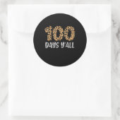 Sticker Rond 100 jours Enseignant de l'école Y'all Leopard (Sac)