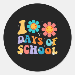 Sticker Rond 100 Jours Joyeux 100E Jour De L'École Enseignant L