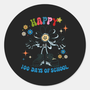 Sticker Rond 100 Jours L'Enseignant Célèbre Les Enfants Le 100E