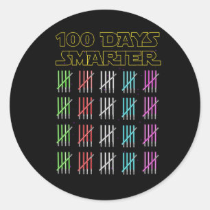 Sticker Rond 100 Jours Lumière Plus Intelligente Joyeux 100E Jo