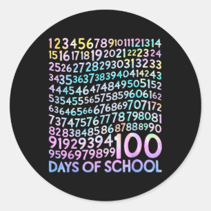 Sticker Rond 100 Jours Maths Numéros 100e Jour De L'Enseignant