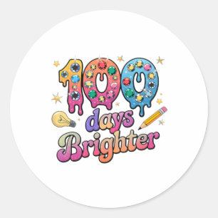Sticker Rond 100 Jours Plus Brighton 100E Jour De L'École Joyau