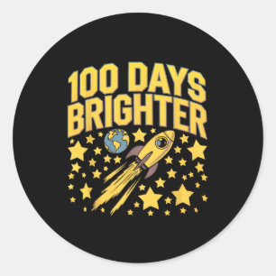 Sticker Rond 100 Jours Plus Brighton 100E Jour D'Étoiles Scolai