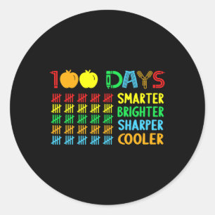 Sticker Rond 100 jours plus brillant plus intelligent aiguiseur