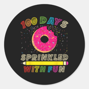 Sticker Rond 100 Jours Saupoudrés De Joyeux 100E Jour Kinder
