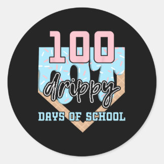 Sticker Rond 100 Jours Sèches De L'École Vendre De La Crème De