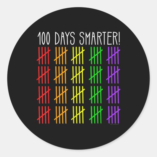 Sticker Rond 100 jours Smarter 100e jour de l'enseignement (Devant)