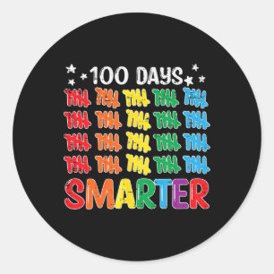 Sticker Rond 100 Jours Smarter 100e Jour D'Enseignant Enfants
