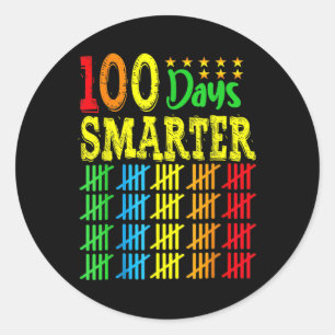 Sticker Rond 100 Jours Smarter Compter Les Marques De Hachage J