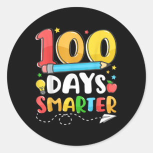 Sticker Rond 100 Jours Smarter Happy 100ème Jour De L'École Ens