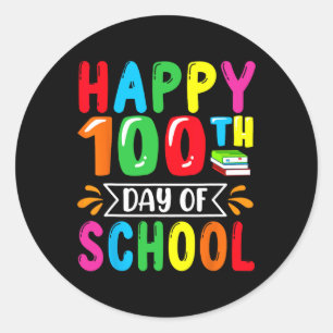 Sticker Rond 100 Jours Smarter Joyeux 100E Jour D'École Enfants