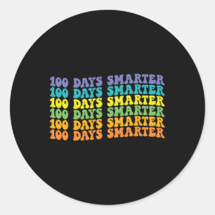 Sticker Rond 100 Jours Smarter Retro Super Joyeux 100E Jour De