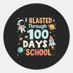 Sticker Rond 100 jours Smarter Space Astronaut 100th Day School