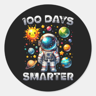 Sticker Rond 100 jours Smarter Space Astronaut 100th Day School