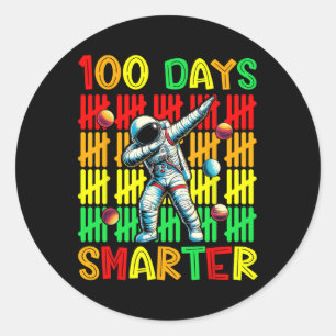 Sticker Rond 100 jours Smarter Space Astronaut 100th Day School