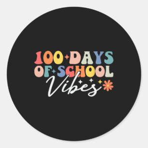 Sticker Rond 100 Jours Vibes 100ème Jour De L'École Enseignant