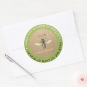 Sticker Rond 100% Miel fait maison Cuisine Bio Abee Vert (Enveloppe)