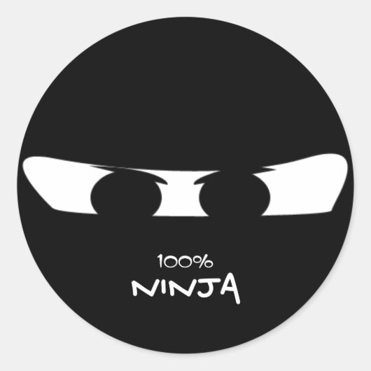Sticker Rond 100% Ninja (Devant)