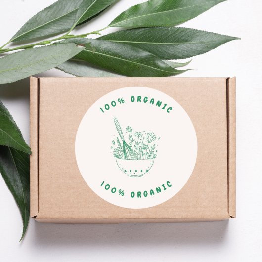 Sticker Rond 100% Organic Baking Flowers