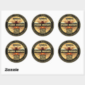 Sticker rond 100% pur Honey QR Code Classic (Feuille)