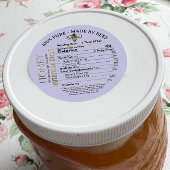 Sticker Rond 100% PURE FABRIQUÉE PAR BEES Honey Nutrition Facts