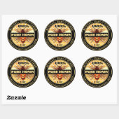 Sticker Rond 100% Pure Honey Bee Lable (Feuille)