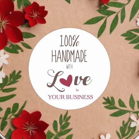 Sticker Rond 100% Quote Craft Articles Handmade