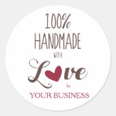 Sticker Rond 100% Quote Craft Articles Handmade (Devant)