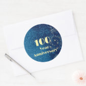 Sticker Rond 100 Year Anniversary Bond & Seal Sparkling Blue (Enveloppe)