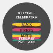 Sticker Rond 100 year celebration black history month 2026 (Devant)