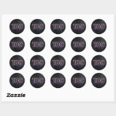 Sticker Rond 100e anniversaire Neon Connexion BlackSti (Feuille)