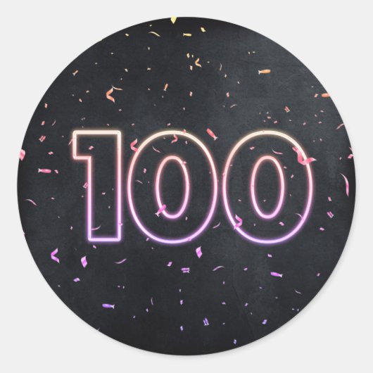 Sticker Rond 100e anniversaire Neon Connexion BlackSti (Devant)