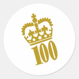Sticker Rond 100e anniversaire - Numéro - Cent