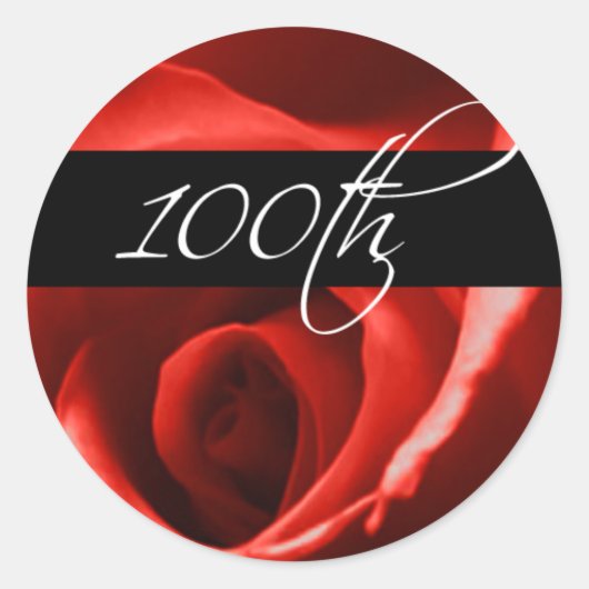 Sticker Rond 100e anniversaire Rose | 100e anniversaire d'entre (Devant)