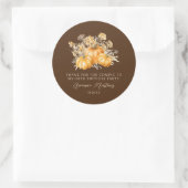 Sticker Rond 100e anniversaire Rustic Citrouille Automne Merci  (Sac)