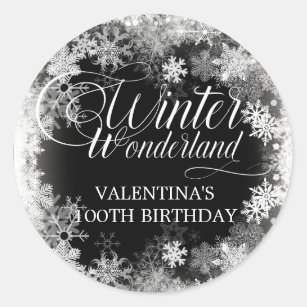 Sticker Rond 100e Anniversaire Wonderland Snowflake Favor