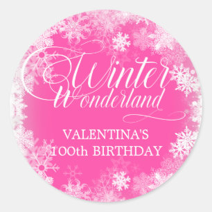 Sticker Rond 100e Anniversaire Wonderland Snowflake Favor