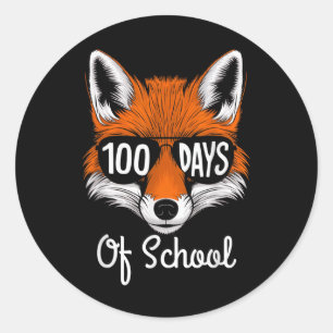 Sticker Rond 100e Jour De Cool D'École Fox 100 Jours Plus Intel