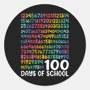 Sticker Rond 100e Jour De L'École Enseignant Enfants 100 Jours 